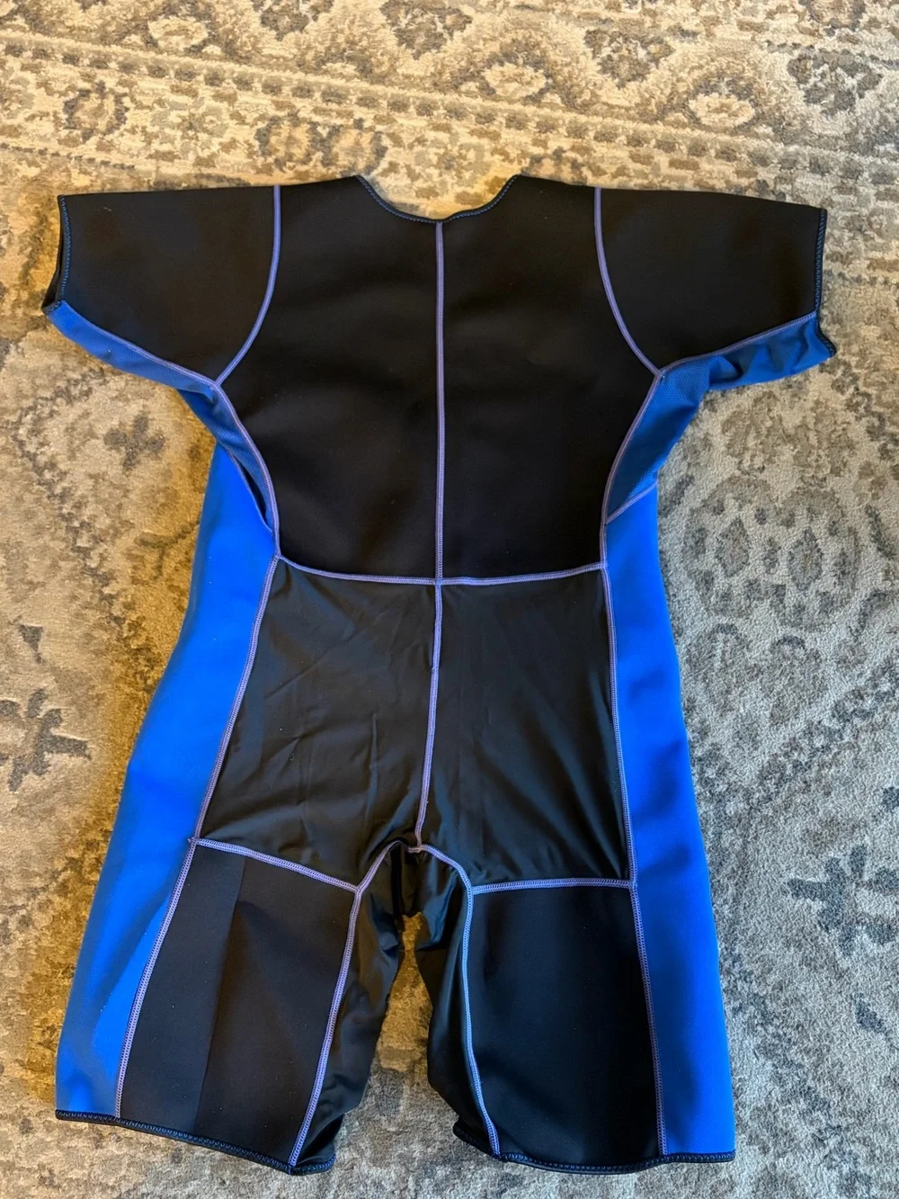Ladies Short Sleeve Neoprene Rashguard wet Suit - Black & Blue